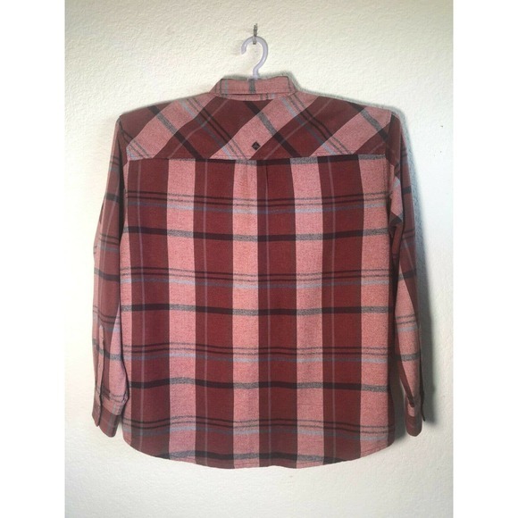 Prana Flannel Shirt Mens Size 2XL Brick Red Plaid - Picture 2 of 12